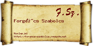 Forgács Szabolcs névjegykártya