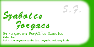 szabolcs forgacs business card